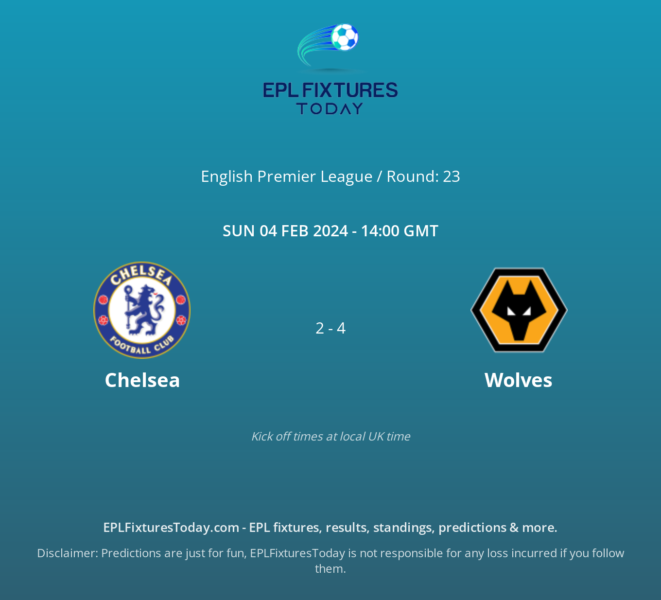 Sun 04 Feb 2024 Chelsea vs Wolves