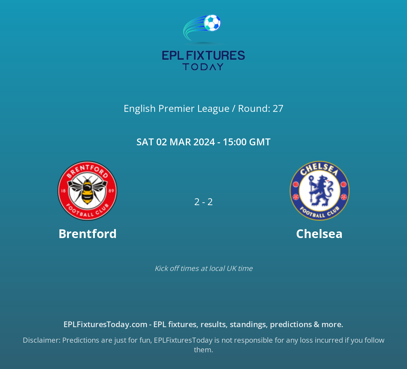 Sat 02 Mar 2024 Brentford vs Chelsea